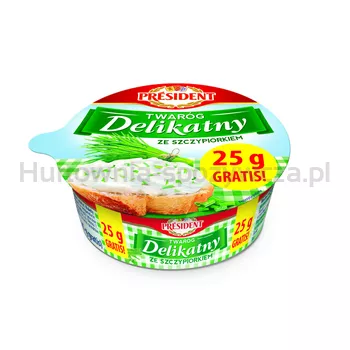 President Twaróg Delikatny ze Szczypiorkiem 150g+25g