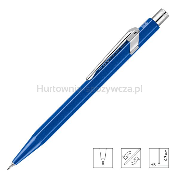 Ołówek automatyczny CARAN D'ACHE 844, 0,7mm, Metal-X, niebieski - 2