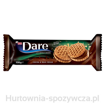 Dare - Ciastka Pełnoziarniste Z Kremem Mleczno-Kakaowym - 100 G