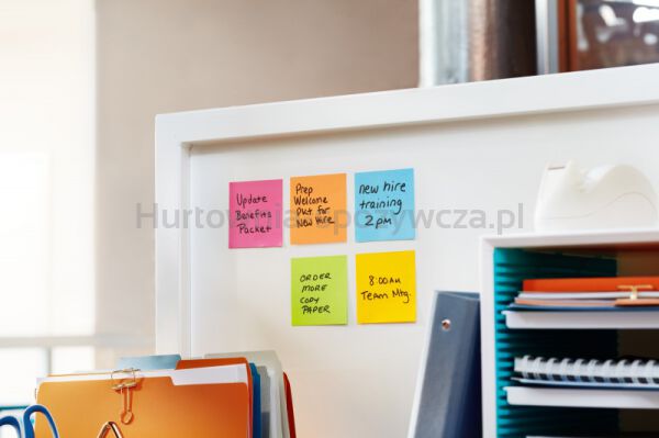Karteczki samoprzylepne POST-IT® Super Sticky (654-S), 76x76mm, 12x90 kart., żółte - 5