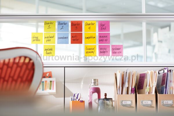Karteczki samoprzylepne POST-IT® Super Sticky (654-S), 76x76mm, 12x90 kart., żółte - 7