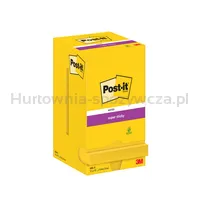 Karteczki samoprzylepne POST-IT® Super Sticky (654-S), 76x76mm, 12x90 kart., żółte - 2