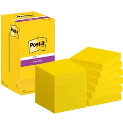 Karteczki Samoprzylepne Post-It® Super Sticky (654-S), 76X76Mm, 12X90 Kart., Żółte