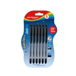 Długopis Klasyczny Keyroad Ball Pen Soft Jet, 0,7 Mm, 6 Szt., Blister, Czarny
