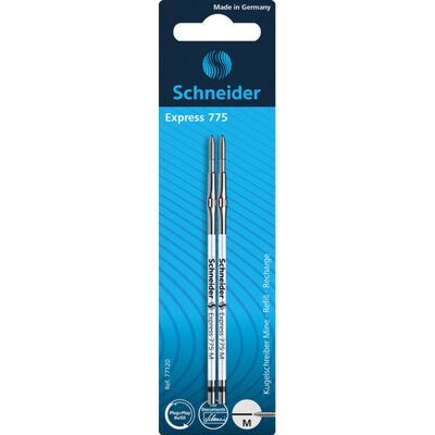 Schneider Wkład do długopisu 775, M, 2szt., blister, czarny [BIURO]