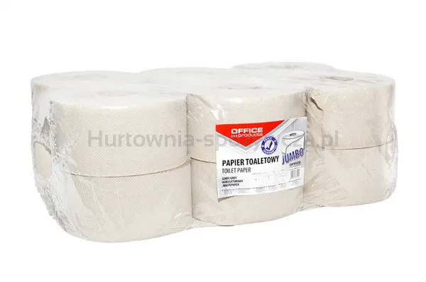 Papier toaletowy makulaturowy OFFICE PRODUCTS Jumbo, 1-warstwowy, 120m, 12szt., szary