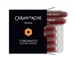 Naboje Caran D'Ache Chromatics Electric Orange, 6Szt., Pomarańczowe