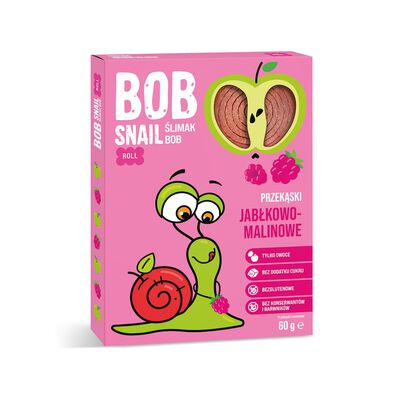 Bob Snail  Przekąska Roll Jabłko - Malina Bez Dodatku Cukru Bezglutenowa 60 G - Bob Snail [BIO]