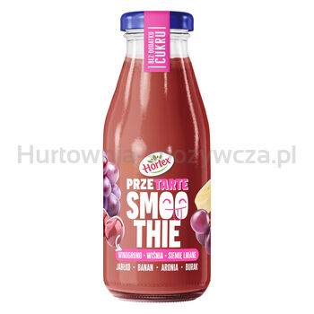 Hortex Przetarte Smoothie jabłko, banan, czerwone winogrona, wiśnia, aronia, burak z dodatkiem rozdrobnionego siemienia lnianego 250ml