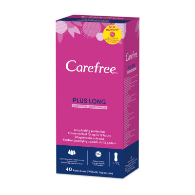 Carefree Wkładki Higieniczne Plus Long Fresh Scent 40 Szt.