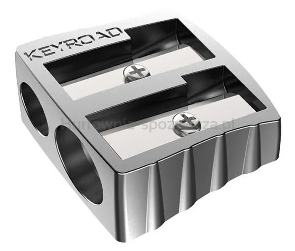Temperówka KEYROAD Metal, aluminiowa, podwójna, pakowana na displayu, srebrna