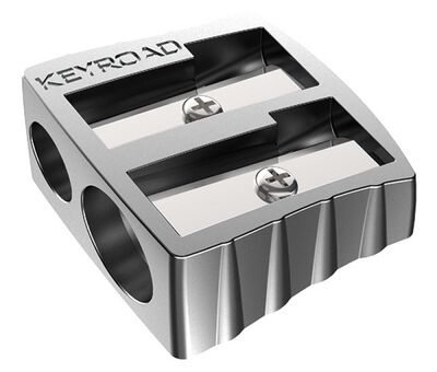 Keyroad Temperówka Metal, aluminiowa, podwójna, pakowana na displayu, srebrna [BIURO]