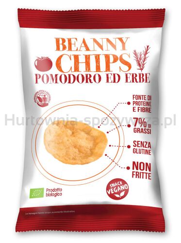 Prażynki Proteinowe Pomidorowo - Ziołowe Bezglutenowe Bio 40 G - Beanny Chips [BIO]