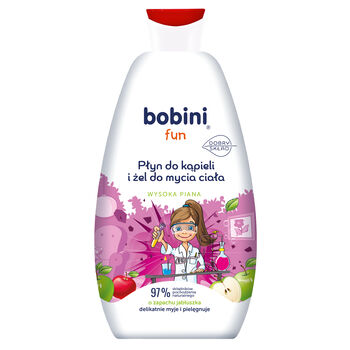 Bobini Fun Płyn Do Kąpieli I Żel Do Mycia Wysoka Piana O Zapachu Jabłuszka 500Ml