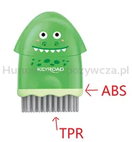 Temperówka plastikowa z gumką KEYROAD ROCKY-DOCKY, pojedyncza, z pojemnikiem, średnica: 8mm, blister - 2