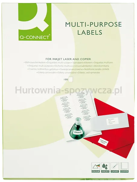 Etykiety uniwersalne Q-CONNECT, 66x33,9mm, zaokrąglone, białe 100 ark.