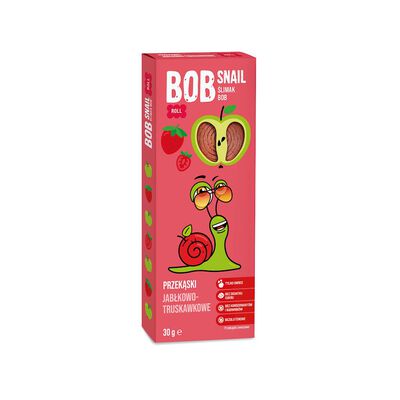 Bob Snail  Przekąska Roll Jabłko - Truskawka Bez Dodatku Cukru Bezglutenowa 30 G - Bob Snail [BIO]