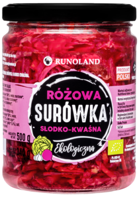 Surówka Z Kapusty Różowa Słodko - Kwaśna Bio 500 G (340 G) - Runoland [BIO]