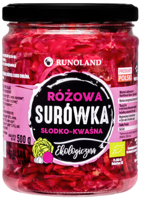 Surówka Z Kapusty Różowa Słodko - Kwaśna Bio 500 G (340 G) - Runoland [BIO]