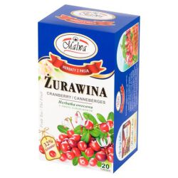 Malwa Herbata Owocowa Aromatyzowana Żurawina 20X2G