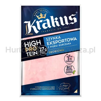 Szynka eksportowa z kurczaka High Protein plastry 100 g Krakus