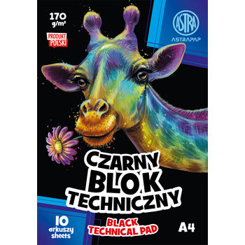 Blok techniczny ASTRAPAP Black A4 170g 10 ark