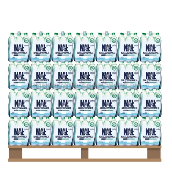 Woda Nałęczowianka delikatnie gazowana 1,5 l <br>(Paleta 504 szt.)  (w tym +0,50 zł/szt. zwrotnej kaucji) 