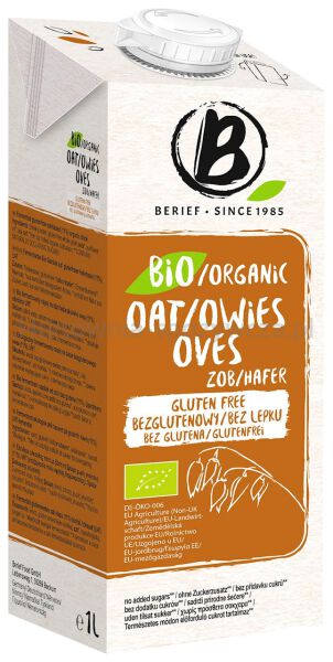 Berief Napój Owsiany Bez Dodatku Cukrów Bezglutenowy Bio 1 L