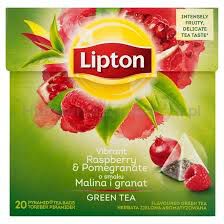 Lipton Herbata Zielona Aromatyzowana Malina Granat 28 G (20 Torebek)