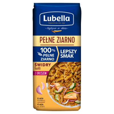 Lubella Pełne Ziarno Makaron Świdry Fusilli Z Orkiszem 400 G