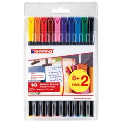 Edding Pisak z cienką końcówką e-1200 1 mm, 10 szt., zawieszka, mix kolorów 