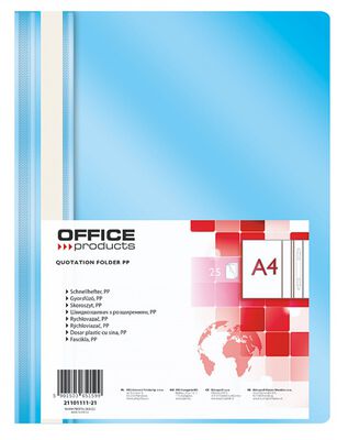 Office Products Skoroszyt, PP, A4, miękki, 100/170mikr., jasnoniebieski [BIURO]