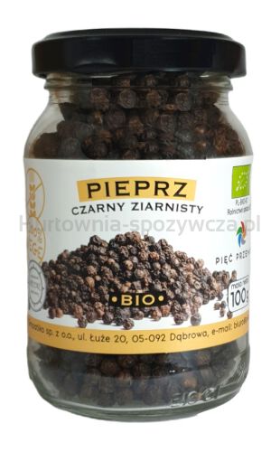 Pieprz Czarny Ziarnisty Bezglutenowy Bio 100 G - Pięć Przemian [BIO]