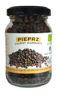 Pieprz Czarny Ziarnisty Bezglutenowy Bio 100 G - Pięć Przemian [BIO]