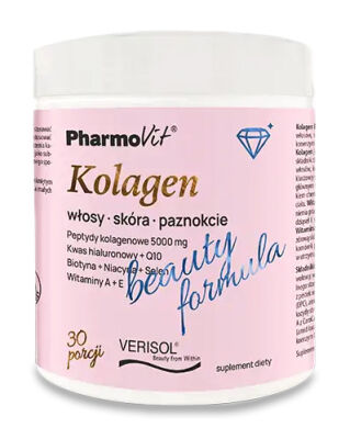 Kolagen O Smaku Brzoskwinia - Banan Beauty Formula Bezglutenowy 174 G - Pharmovit [BIO]