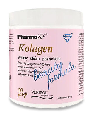 Kolagen O Smaku Brzoskwinia - Banan Beauty Formula Bezglutenowy 174 G - Pharmovit [BIO]