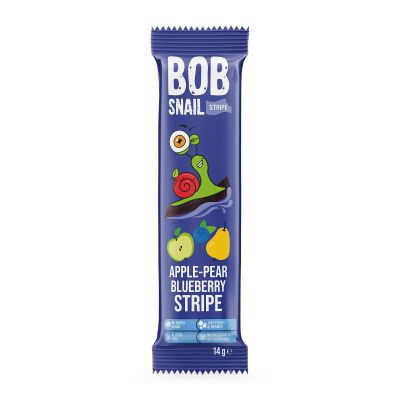 Przekąska Stripe Jabłko - Gruszka - Borówka Bez Dodatku Cukru Bezglutenowa 14 G - Bob Snail [BIO]