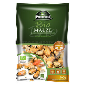 Primefrost Małże-Omułek Chilijski Mięso Gotowane, Oczyszczone, Glazurowane, Rozmiar: 200-300Szt./Kg, , 900 G/1000 G