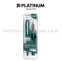 Pióro wieczne Platinum Prefounte Dark Emerald, F, w plastikowym opakowaniu, na blistrze, zielone - 3