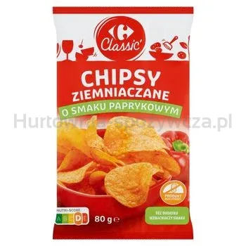 Carrefour Classic Chipsy ziemniaczane o smaku paprykowym 80 g