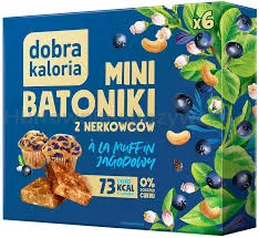 Dobra Kaloria Mini Batoniki z nerkowców ala muffin jagodowy 6 sztuk 102g