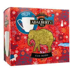Adalbert's Zestaw CUD MIÓD - Herbata czarna liściasta o smaku miodu i cytryny + kubek