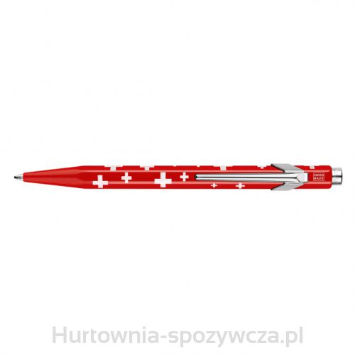 Długopis Caran D'Ache 849 Swiss Flag, M, Czerwony