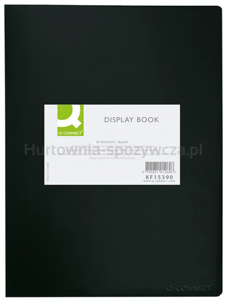 Q-Connect Teczka ofertowa, PP, A3, 380mikr., 20 koszulek, Czarna z etykietą 