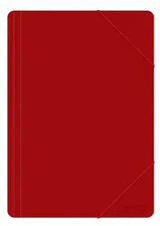 Teczka Z Gumką Office Products, A4, Pp, 500Mikr., 3-Skrz., Czerwona
