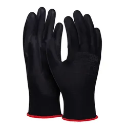 Rękawice Donau Safety Pu Black, Kat. Ii, Rozm. 6, Czarne