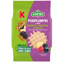 Kupiec &amp Kubuś Podpłomyki mini o smaku banana i owoców leśnych 30g