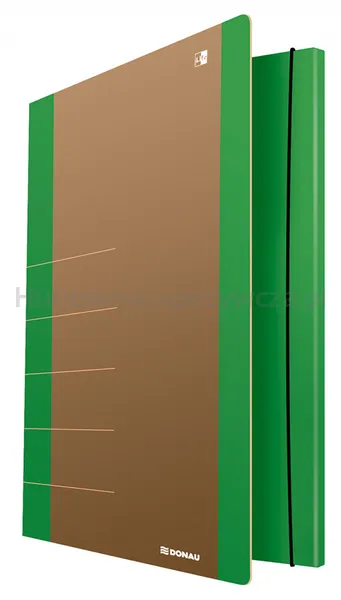 Donau Teczka Z Gumką Life, Karton, A4, 500Gsm, 3-Skrz., Zielony 