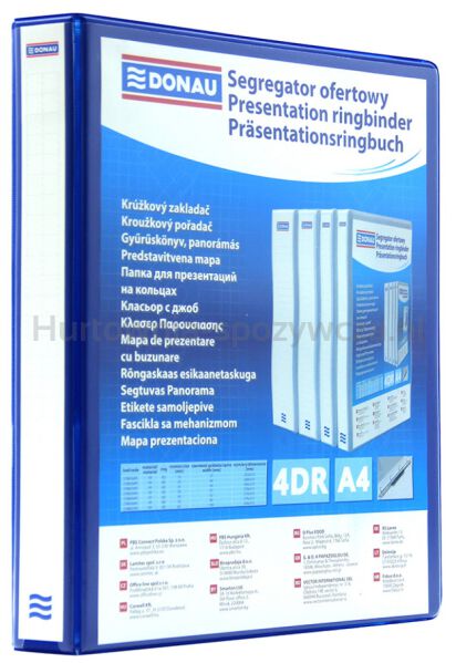 Segregator ofertowy DONAU, PP, A4/4RD/16, niebieski