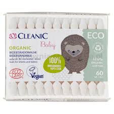 Cleanic Patyczki Dla Niemowląt I Dzieci Baby Eco Organic 60 Szt.